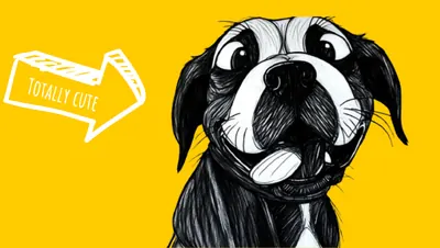 Illustrated happy dog with its tongue out